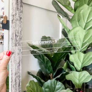 Soft Corners Zipper Accent Template - Clear - 3 Sizes Available