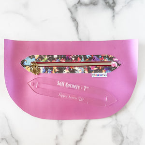 Soft Corners Zipper Accent Template - Clear - 3 Sizes Available