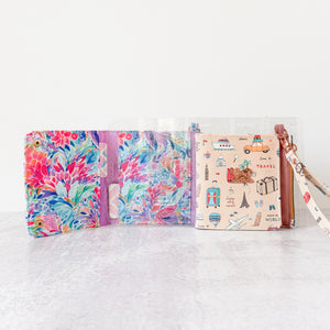 Passport Pouch Wristlet  - Set of 2 - Clear Glitter - Acrylic Template