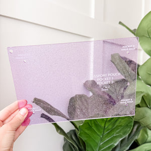 Passport Pouch Wristlet  - Set of 2 - Glitter Purple - Acrylic Template