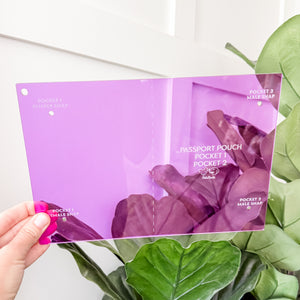 Passport Pouch Wristlet  - Set of 2 - Purple - Acrylic Template