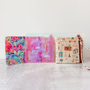 Passport Pouch Wristlet  - Set of 2 - Frosted Holographic - Acrylic Template