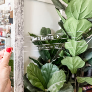Hard Corners Zipper Accent Template - Clear - 3 Sizes Available