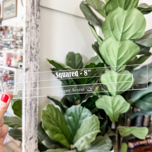 Square Zipper Accent Template - Clear - 3 Sizes Available