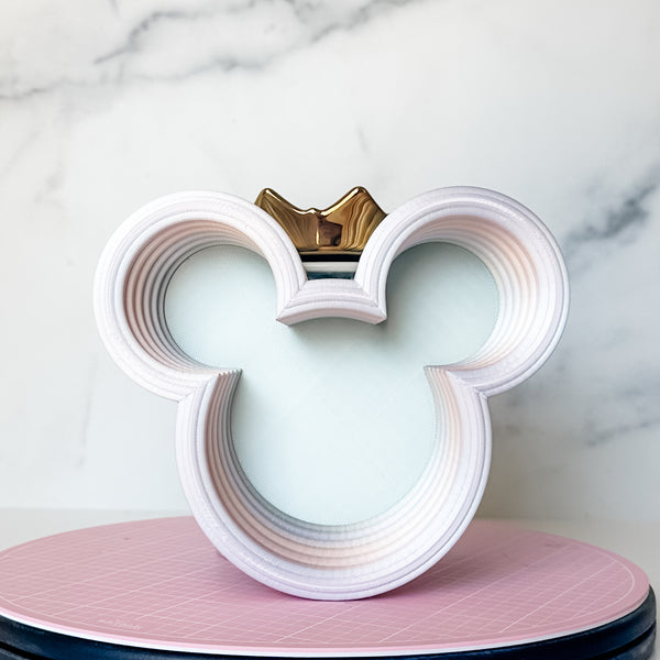 Tiered Large Mouse Shaped Craft Bowl - Lavender Rainbow