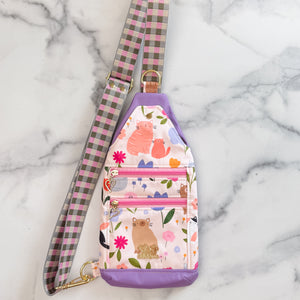 As Seen On OklaRoots!  Lavender Cats Fielder Sling
