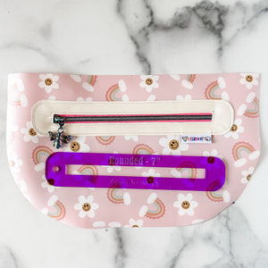 Rounded Zipper Accent Template - Purple - 3 Sizes Available