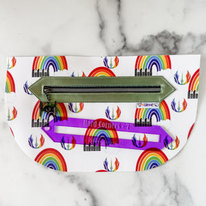 Hard Corners Zipper Accent Template - Purple - 3 Sizes Available