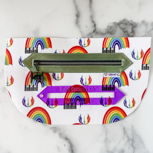 Hard Corners Zipper Accent Template - Purple - 3 Sizes Available