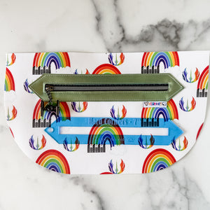 Hard Corners Zipper Accent Template - Blue - 3 Sizes Available