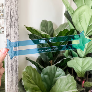 Star Zipper Accent Template - Blue - 3 Sizes Available