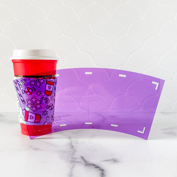 Reversible Coffee Cardigan - Purple -  Acrylic Template