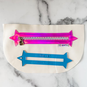 Star Zipper Accent Template - Blue - 3 Sizes Available