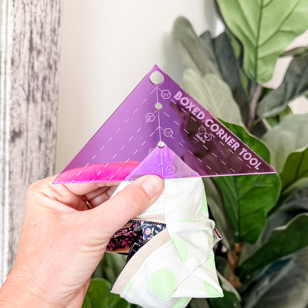 Boxed Corner Tool - Triangle - Half Inch Markings - 3" Deep - Purple -  Acrylic Template