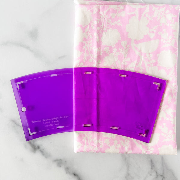Reversible Coffee Cardigan - Purple -  Acrylic Template