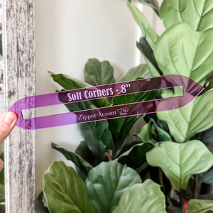 Soft Corners Zipper Accent Template - Purple - 3 Sizes Available