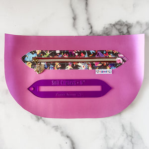 Soft Corners Zipper Accent Template - Purple - 3 Sizes Available