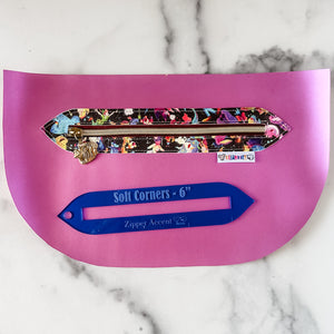 Soft Corners Zipper Accent Template - Blue - 3 Sizes Available