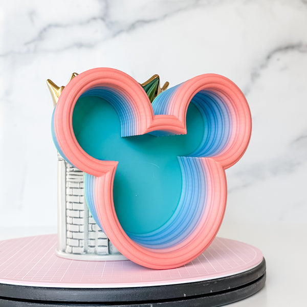 Tiered Large Mouse Shaped Craft Bowl - Classic Rainbow - Aqua