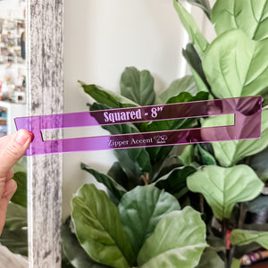 Square Zipper Accent Template - Purple - 3 Sizes Available