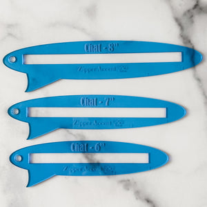 Chat Zipper Accent Template - Blue - 3 Sizes Available