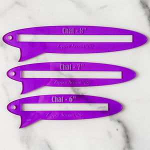 Chat Zipper Accent Template - Purple - 3 Sizes Available