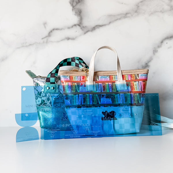 Mini Picnic Pouch / Purse Acrylic Templates - Blue - Set of 6