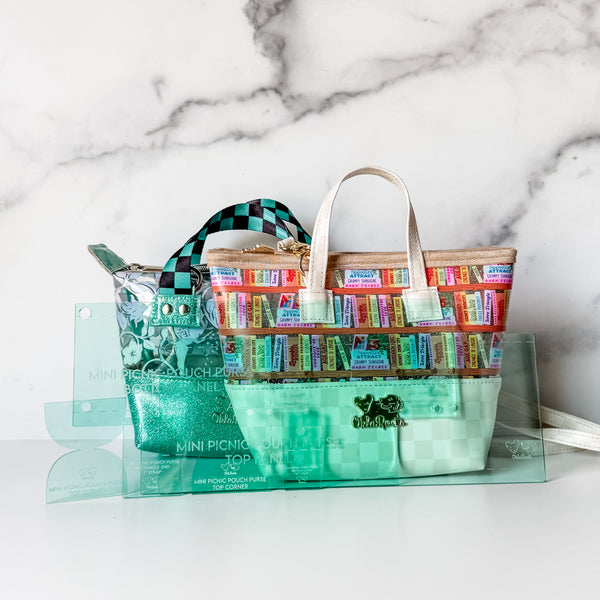 Mini Picnic Pouch / Purse Acrylic Templates - Light Green - Set of 6