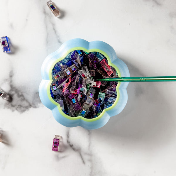 Large Pumpkin Craft Bowl - Ocean Blue With Lime Top - Designed by Newt!