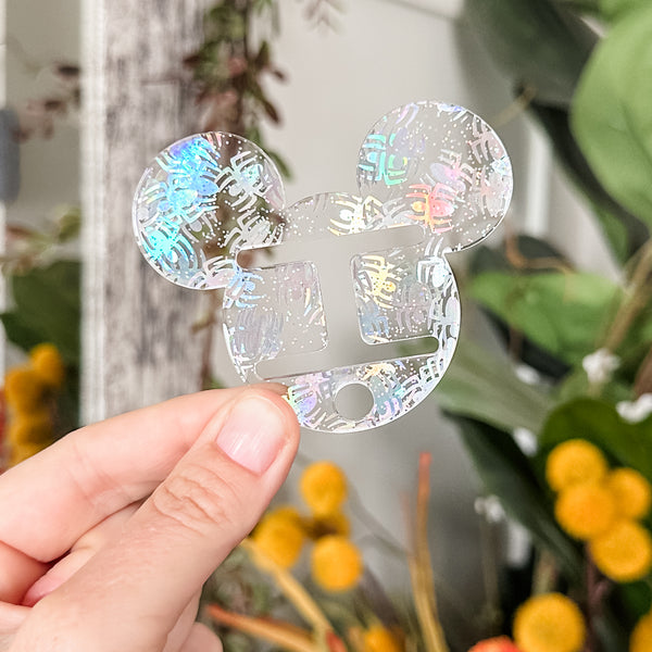 Removable Mouse Head Strapzeez™ - Holographic Spiders