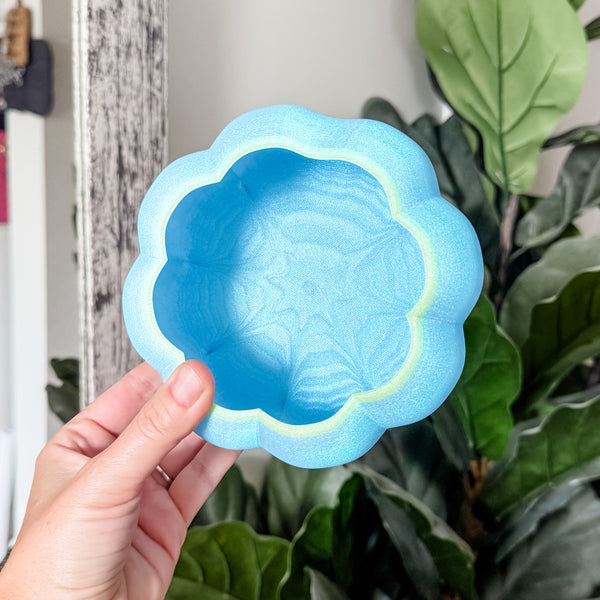 Large Pumpkin Craft Bowl - Ocean Blue With Lime Top - Designed by Newt!