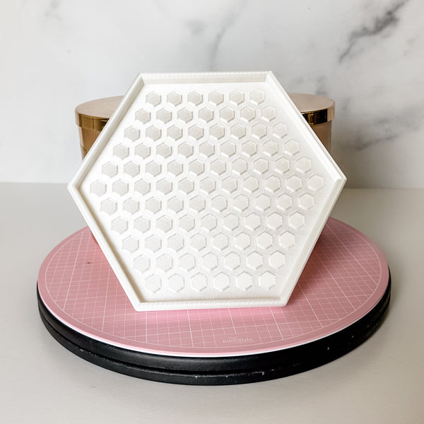 Hexagon Craft Tray - Honeycomb Base with Grips - Pearl