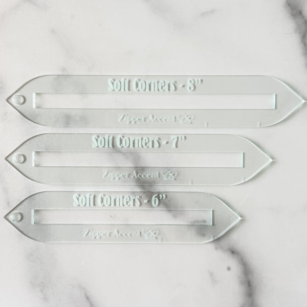 Soft Corners Zipper Accent Template - Soda - 3 Sizes Available