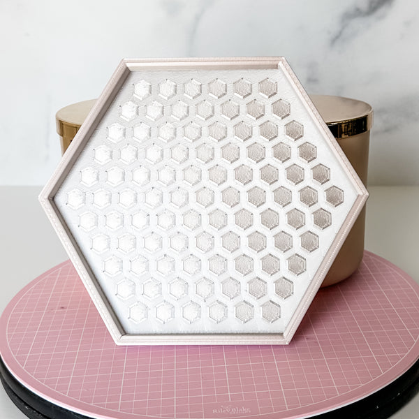 Hexagon Craft Tray - Honeycomb Base with Grips - Lavender Rainbow