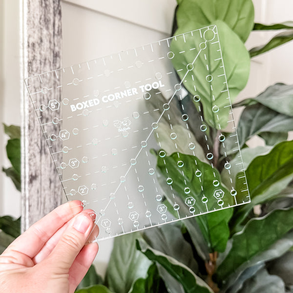 Boxed Corner Tool - Square - Half Inch Markings - 6" x 6"  - Soda -  Acrylic Template
