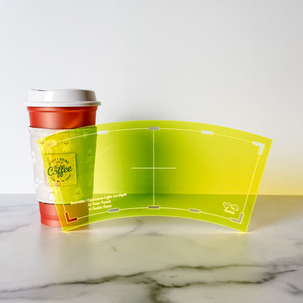 Reversible Coffee Cardigan - Neon Yellow -  Acrylic Template