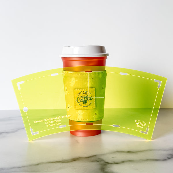 Reversible Coffee Cardigan - Neon Yellow -  Acrylic Template