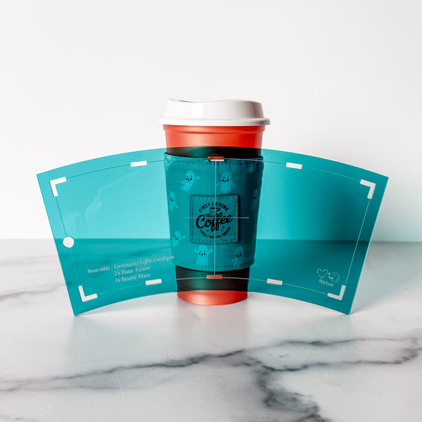 Reversible Coffee Cardigan - Teal -  Acrylic Template