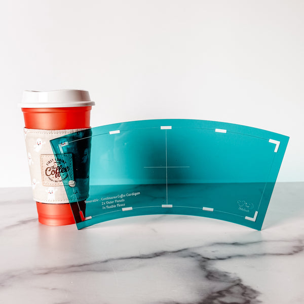 Reversible Coffee Cardigan - Teal -  Acrylic Template