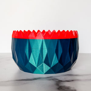 Large Spiked Craft Bowl - Mermaid Blue With Classic Red Top - Designed by Newt!