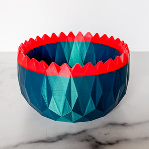 Large Spiked Craft Bowl - Mermaid Blue With Classic Red Top - Designed by Newt!