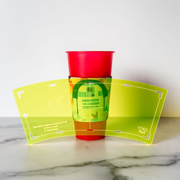 Reversible COLD CUP Cardy - Neon Yellow -  Acrylic Template