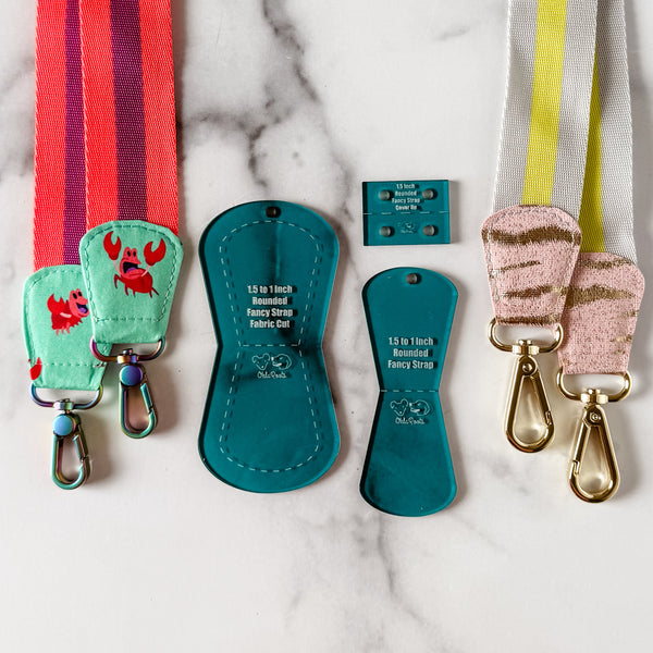 Rounded Fancy Straps - Size 1.5" Webbing To 1" Hook - Teal - Set of 3 - Acrylic Template