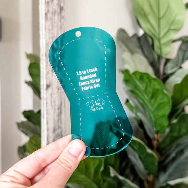 Rounded Fancy Straps - Size 1.5" Webbing To 1" Hook - Teal - Set of 3 - Acrylic Template