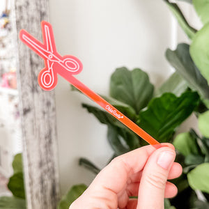 Scissors Drink Swizzle Stick - Hot Pink - Sold Individually