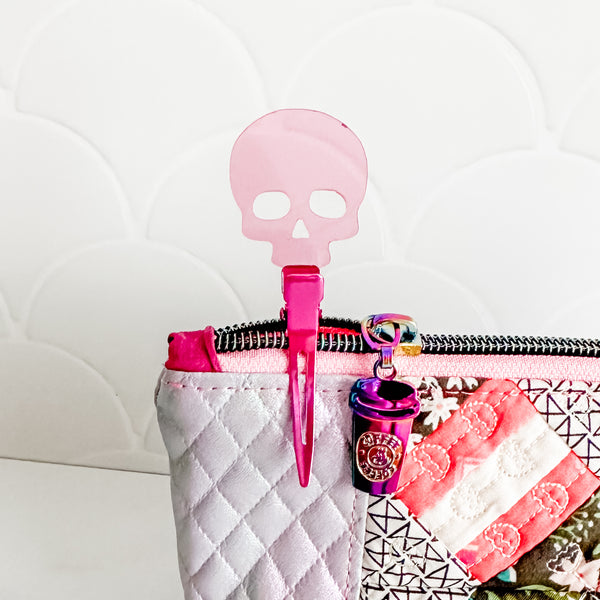 Skull - Pink - Individual Acrylic Pattern and Craft Clip