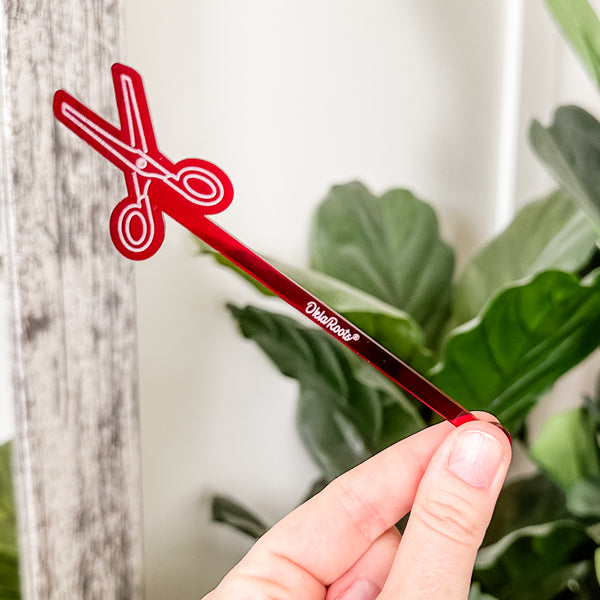 Scissors Drink Swizzle Stick - Cherry - Sold Individually