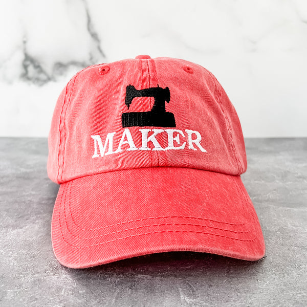 Red Maker Full Cloth Baseball Cap