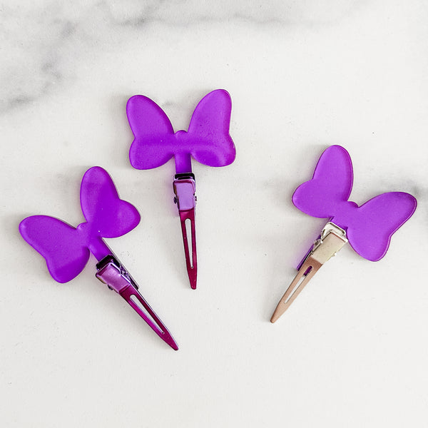 Bow - Purple - Individual Acrylic Pattern and Craft Clip