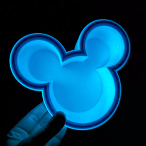 Tiered Large Mouse Shaped Craft Bowl - Glow Blue - Solid Top